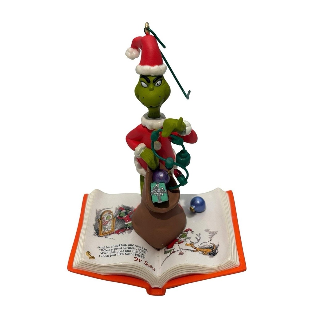 Vintage 2001 Hallmark Keepsake Dr. Seuss What A Grinchy Trick Ornament